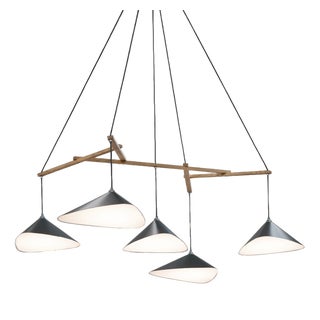 Emily Group of Five Semi Matte Paint Pendant from Moss Objects For Sale