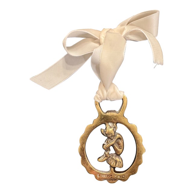 Vintage English Horse Brass Ornament For Sale