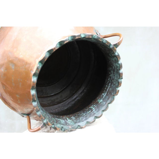Large Vintage Copper Cauldron, 1920s For Sale - Image 4 of 10