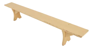 Rustic Hand Crafted Beige Wooden Bench, France, 1900s