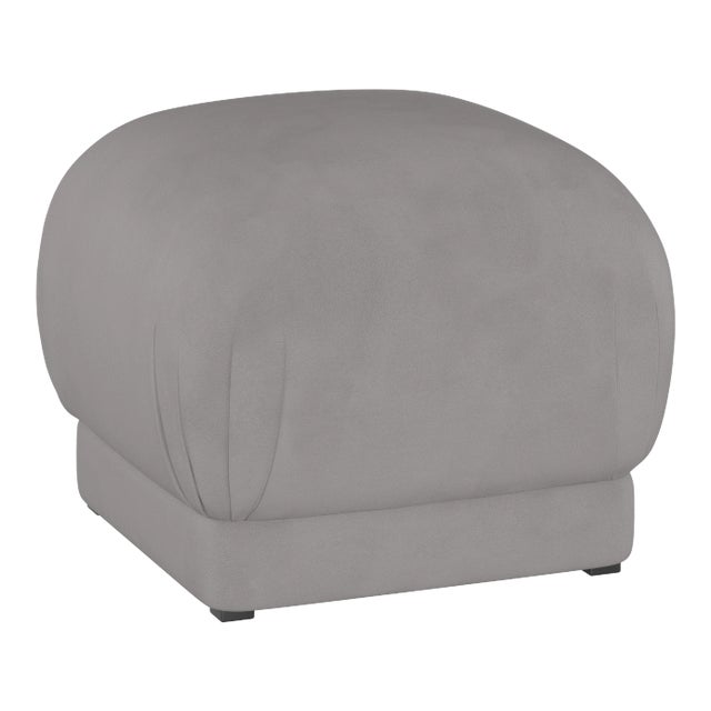 Lyra Ottoman in Otter Classic Velvet For Sale