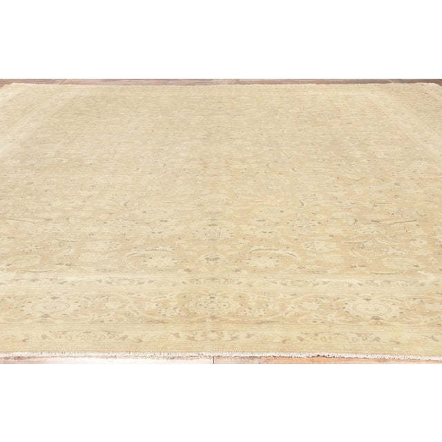 Tan Mid 20th Century Vintage Persian Tabriz Rug W/Antebellum Charm - 09’11 X 12’10. For Sale - Image 8 of 9