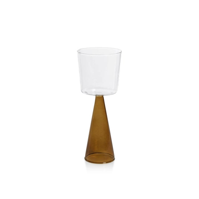 Contemporary Viterbo Wine Red Wine Glasses - Amber, Set of 4 For Sale - Image 3 of 4
