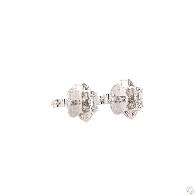 Metal 0.54 Carat Diamond Gold Earrings, Pair For Sale - Image 7 of 9