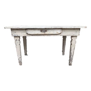 Early 20th Century Primitive Harvest Table For Sale