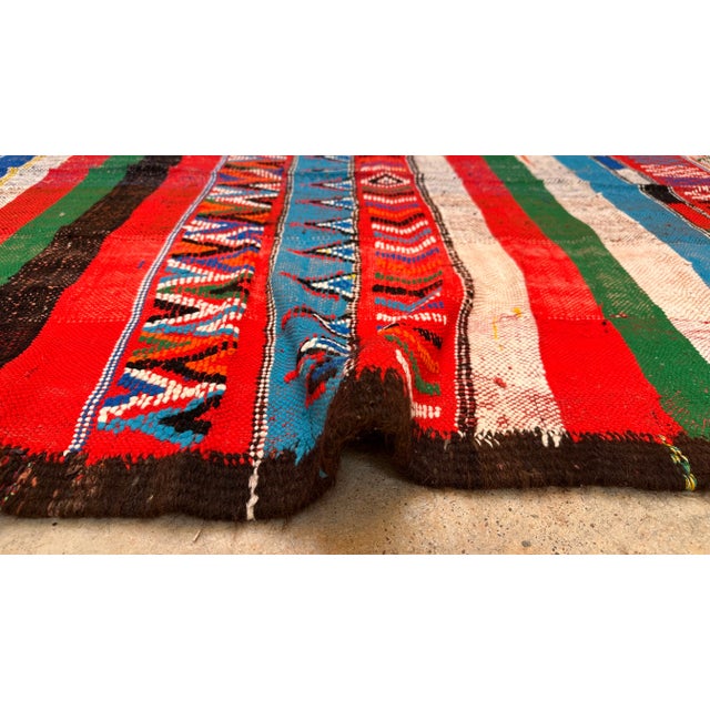 Textile 1980s Colorful Vintage Kilim Rug - 10.3 X 4.95 Ft For Sale - Image 7 of 12