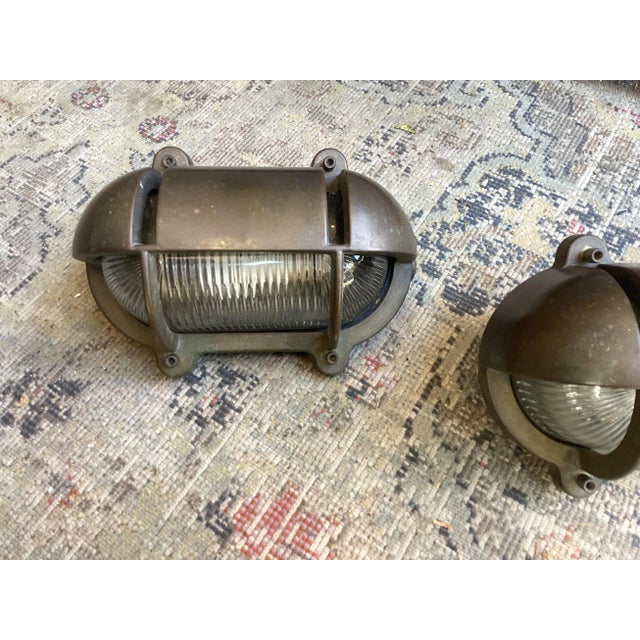 1980s Industrial Brass Wall Lights, Set of 2 For Sale - Image 5 of 7