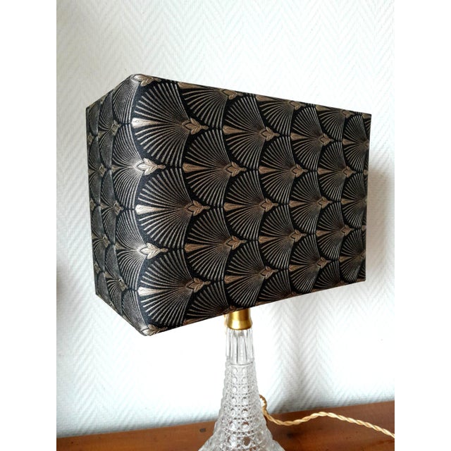 Art Deco Lamp with Custom-Made Rectangular Lampshade, 1950s For Sale - Image 6 of 14