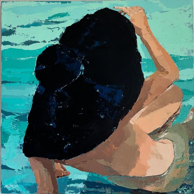 "You Can Leave Your Hat On" Original Modern Oil Painting, by Jennifer Hohlfelder For Sale