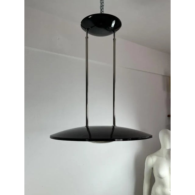 Metal Vintage Chandelier in Enamelled and Glass Aluminum by Elio Martinelli for Martinelli Luce Italia, 1980s For Sale - Image 7 of 13