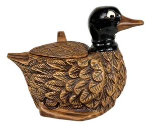 Mid-Century 12" Ceramic Duck Cookie Jar