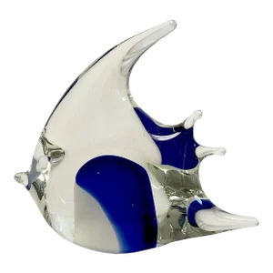 Mid-Century Coastal Boho Chic Italian Murano Style Fish Paperweight