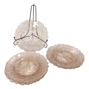 1950s Vintage Indiana Glass Co. Pink Glass Sweet Pear Plates- Set of 6