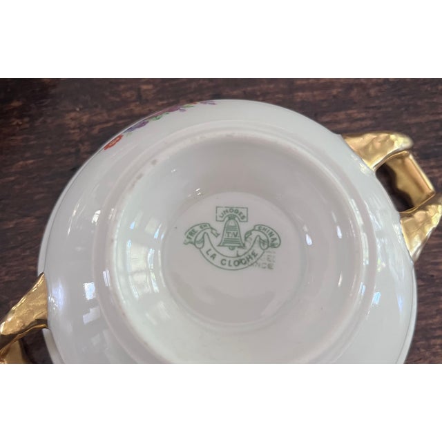 Antique Tressemanes & Vogt Limoges "La Cloche" Cream Soup Bowls & Saucers - Set of 12 For Sale - Image 17 of 18