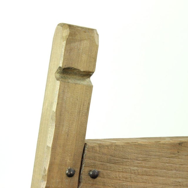 Brown Large Wood & Leather Bar Stools, 1950s, Set of 3 For Sale - Image 8 of 12