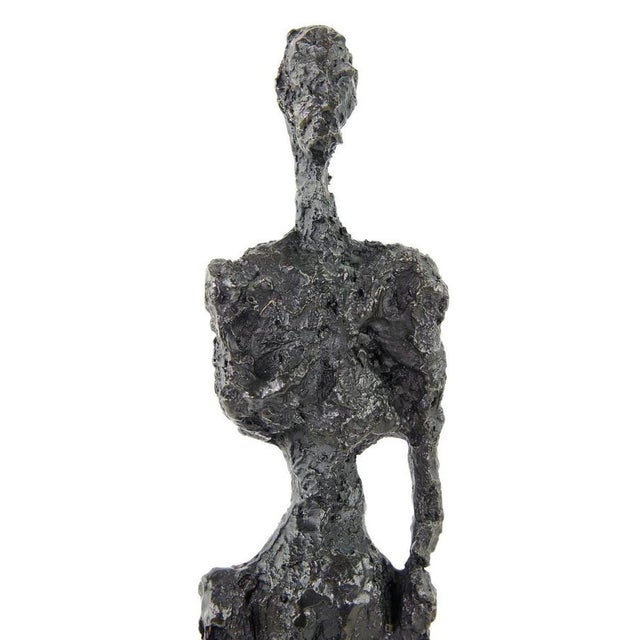 Modern Dark Patinated Standing Woman Sculpture, Bronze For Sale - Image 4 of 10