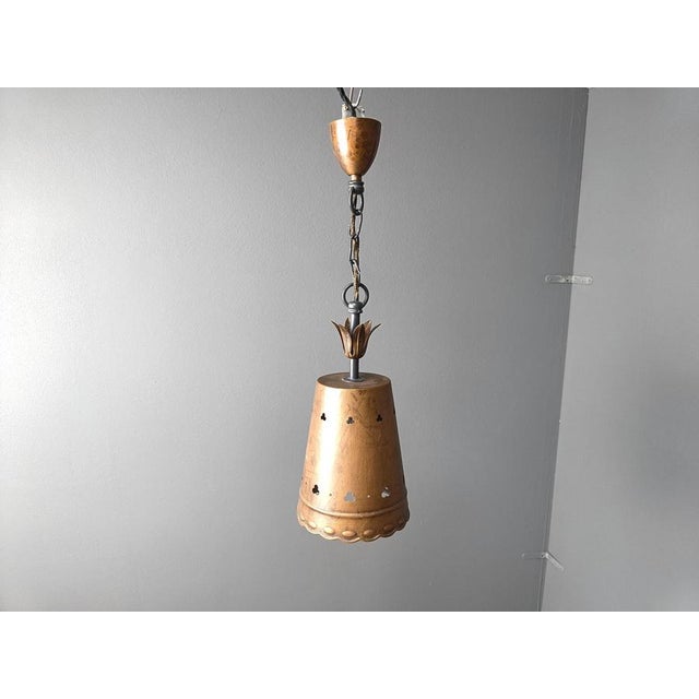 Brutalist Brutalist Copper Pendant Light, 1970s For Sale - Image 3 of 11