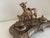 Atypical Writing Desk Set with Double Inkwells in Patinated Gilt Metal, 1890s-1910s For Sale - Image 6 of 16