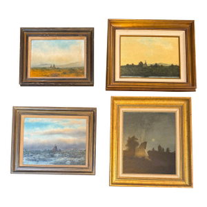 Circa 1970's James Davies Framed Landscape Series of Tee-Pee, Set of Four