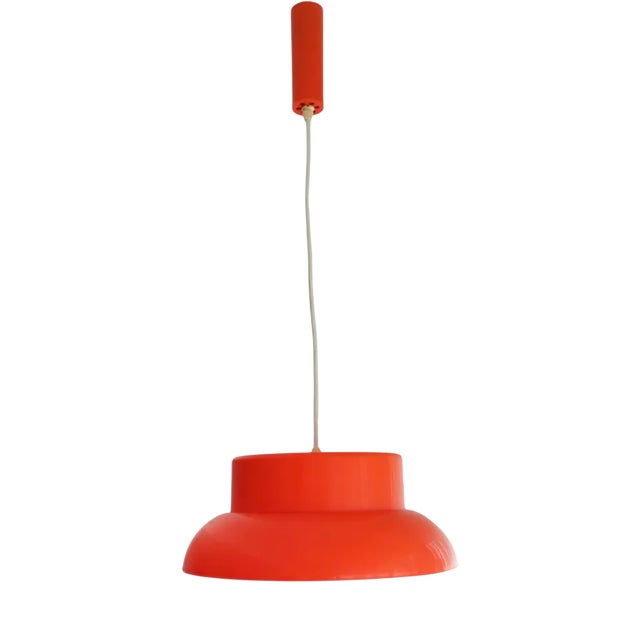 Mid-Century Modern Orange Hanging Lamp in Acrylic, 1960s For Sale
