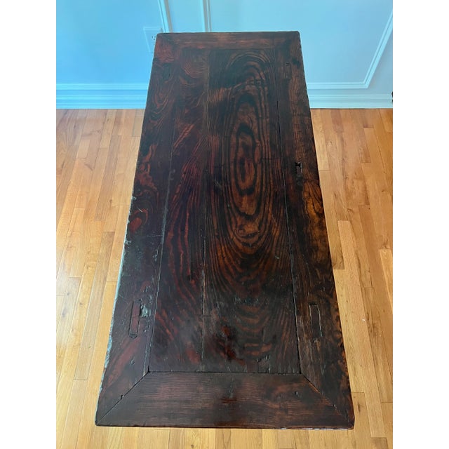 Chinese 19th Century Lacquered Elm Alter Console Table For Sale - Image 4 of 13
