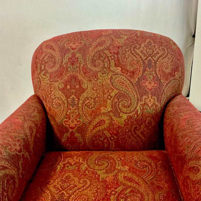 Brick Red 1980s Vintage Rustic European Italian Boho Chic Arts & Crafts Club Chair. For Sale - Image 8 of 16