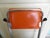 Folding Occasional Stool in Chromed Metal with Orange Imitation Leather Seat, France, 1970s For Sale - Image 11 of 12