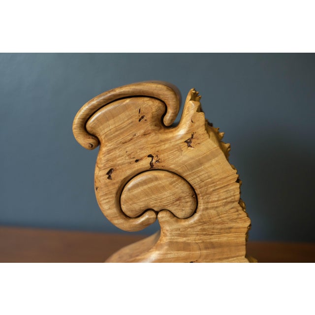 Vintage Sculptural Maple Burl Wood Jewelry Puzzle Box by Fred and Marilyn Buss For Sale In Monterey, CA - Image 6 of 11