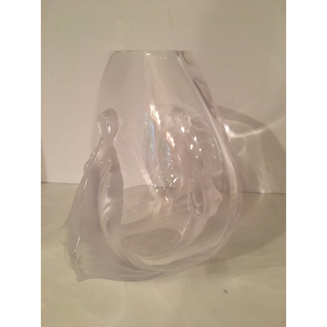 1950s 1950s Lalique France Garance Frosted Fish Vase For Sale - Image 5 of 13