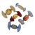Vintage Murano Style Blown Glass Candies, Set of 5 For Sale