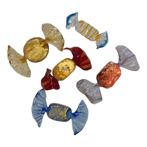Vintage Murano Style Blown Glass Candies, Set of 5