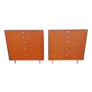 George Nelson for Herman Miller Mid Century Tall Chest of Drawers a Pair 6594 For Sale