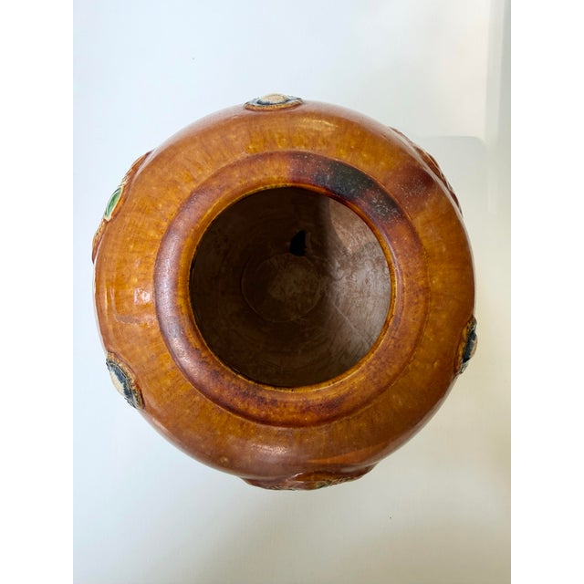Mid 20th Century Rare Hand-Thrown 10" Tang Dynasty Style Sancai Glazed Pottery Medallion Jar For Sale - Image 12 of 12