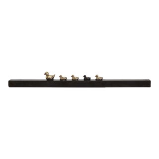 The Golden Heart 7 - Figurative Bronze and Iron Wall Sculpture Featuring a Family of Ducks by Mireia Serra For Sale