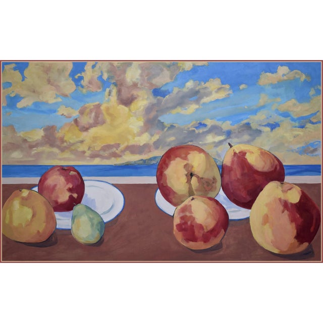 'Fruit on My Lanai at Keawakapu' Original Expressionist Still Life Oil Painting by George Brinner For Sale