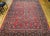 Antique Sarouk Area Rug, Hand-Knotted Wool, Allover Floral Pattern, 9x11, Red & Navy For Sale In Chicago - Image 6 of 16