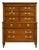 Mid Century Transitional Highboy Fluted Frieze Dresser by Thomasville For Sale