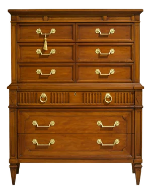 Mid Century Transitional Highboy Fluted Frieze Dresser by Thomasville