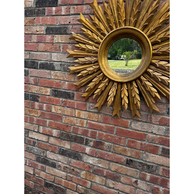 Vintage French Sunburst Mirror For Sale - Image 9 of 10