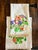 Vintage Hand Painted Hand Towel / Tea Towels or Kitchen Towel Lace Trim Ivory With Floral Bird Painting For Sale - Image 4 of 9
