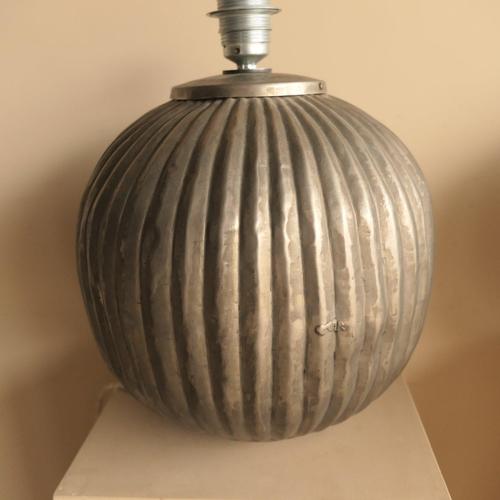 Brown Ribbed Lamps, Set of 2 For Sale - Image 8 of 18