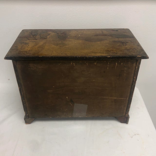 1940s Chinoiserie Miniature 3 Drawer Chest For Sale - Image 12 of 13