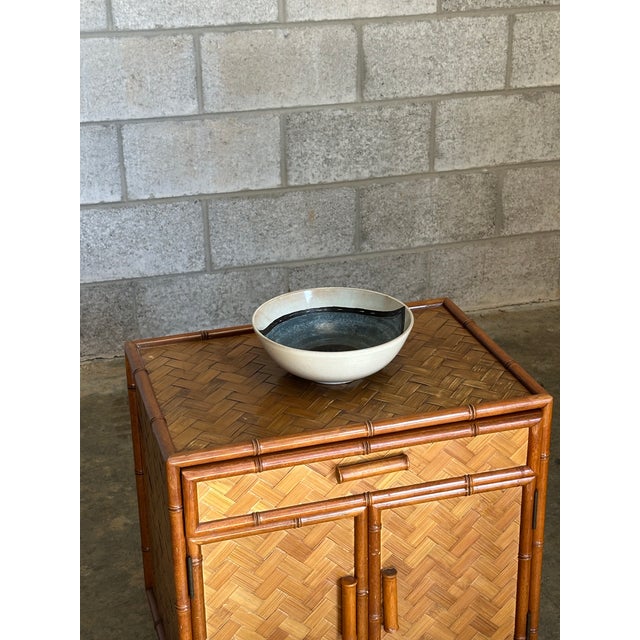 fantastic large bowl by Carl-Harry Stålhane with Painted Eye Decoration for Rörstrand. Very large size for the period with...