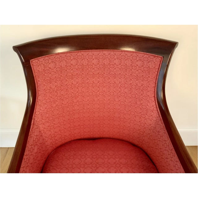 Hickory Chair Furniture Company Vintage Regency Style Upholstered Armchair For Sale - Image 4 of 12