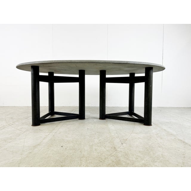 Oval Dining Table in the manner of Jan Vlug, 1970s, in Good conditions. Designed 1970 to 1979