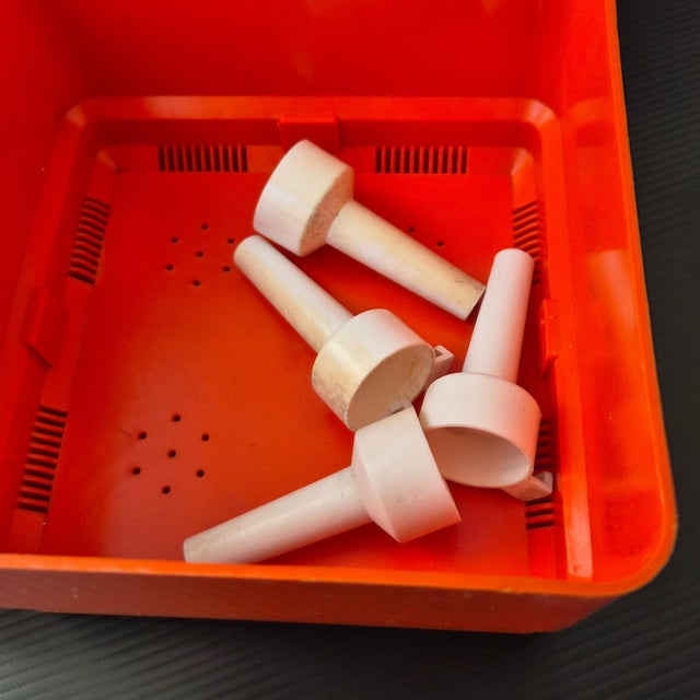 Orange Vintage Square Jardinieres by Nena Balsari Vastill for Reflex, 1970s, Set of 4 For Sale - Image 8 of 10