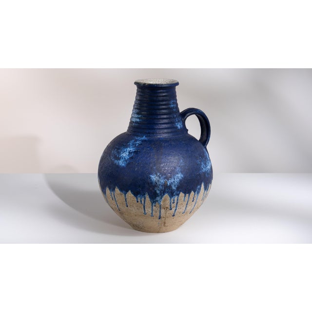 Mid 20th Century Blue Ceramic Bottles & Jars & Jugs For Sale - Image 4 of 7