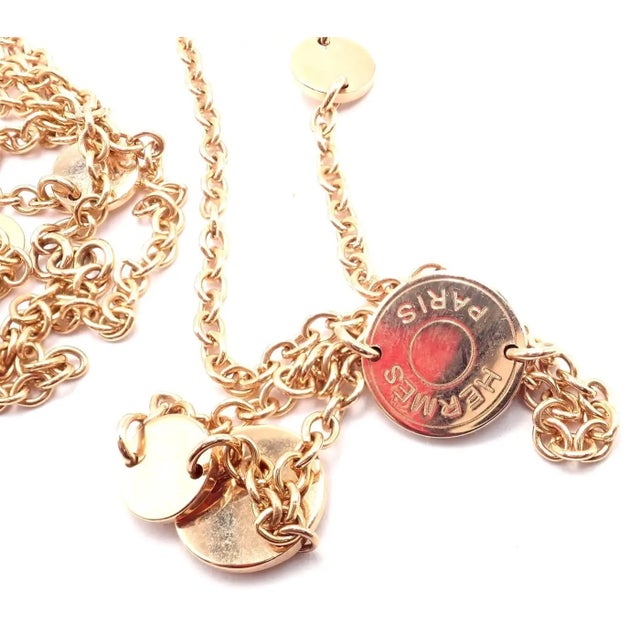 Contemporary Hermes Confetti Rose Gold 42" Long Link Chain Necklace For Sale - Image 3 of 10
