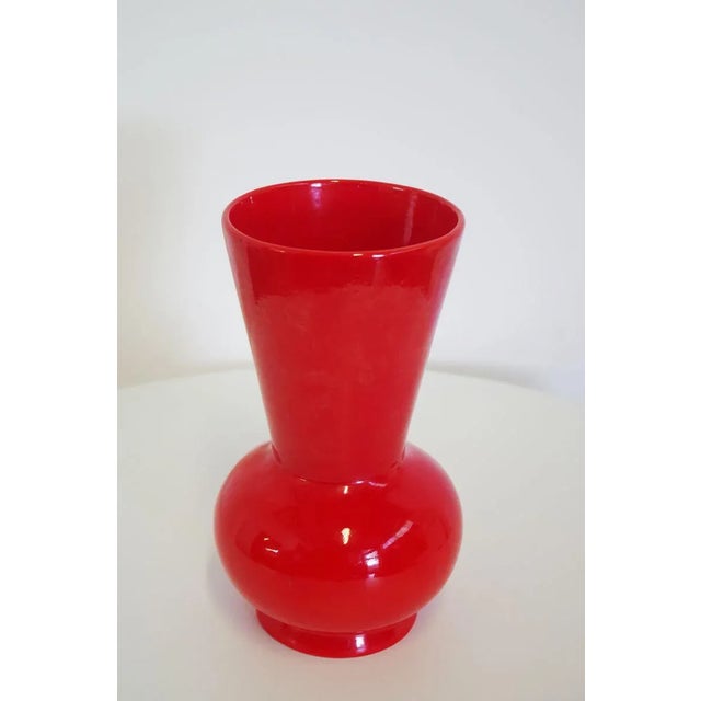 Orange Italian Ceramic Vase from Pozzi, 1970s For Sale - Image 8 of 9