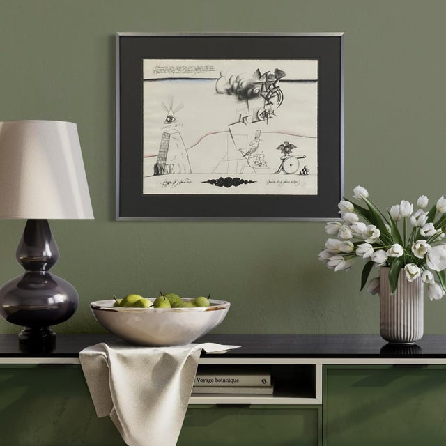 Saul Steinberg Signed Lithograph "Annuit Coeptis" 1960s Mid-Century Modern Framed Art For Sale - Image 12 of 13